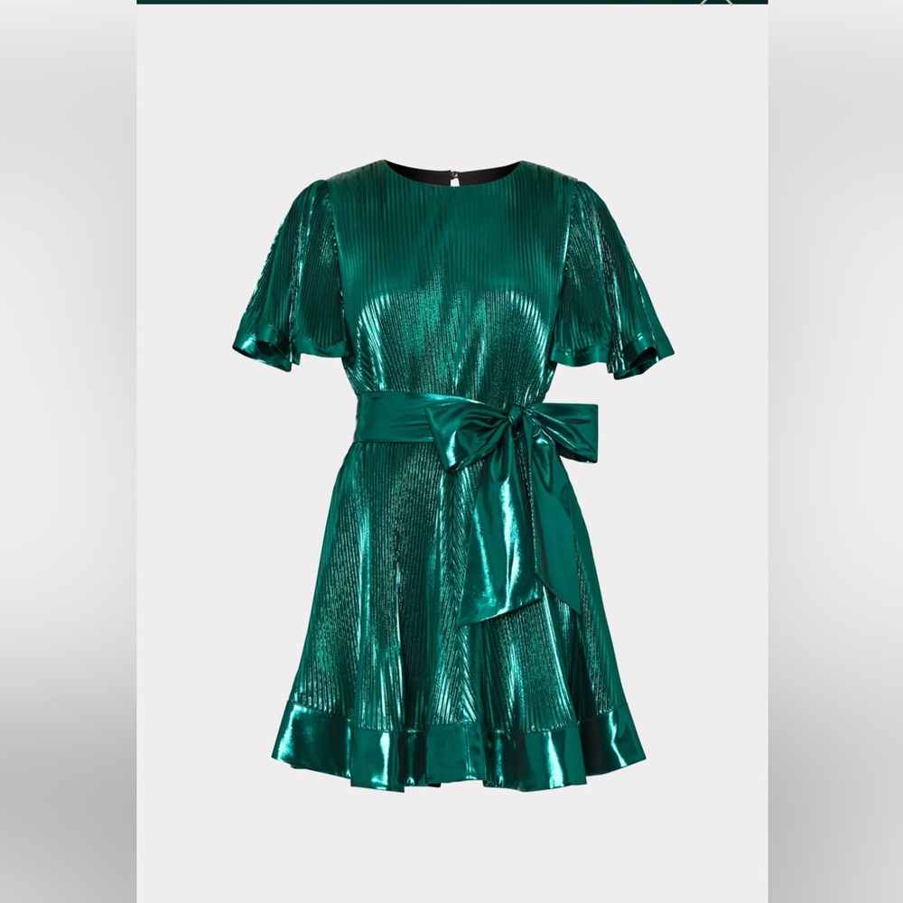 Milly
Lumi Pleated Lamé Minidress size 0